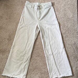 Mango cream wide-leg denim jeans
